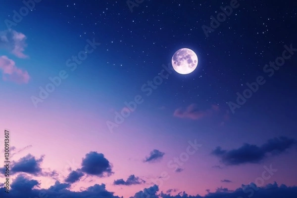 Fototapeta Moonlit Sky at Dusk