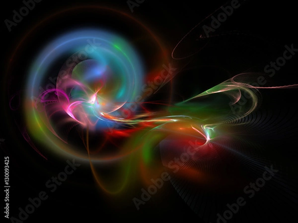 Obraz bright colorful abstract fractal on black background
