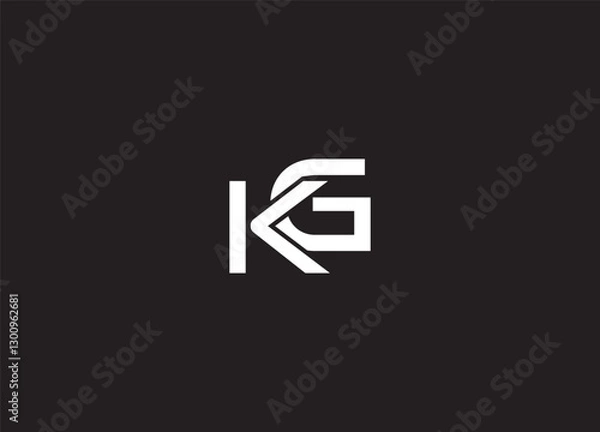Obraz KG letter initial logo design and monogram logo