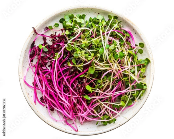 Obraz A vibrant red cabbage salad, a fresh and healthy vegetarian dish with raw organic ingredients in a white bowl