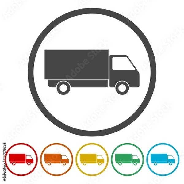 Fototapeta Simple web icon in vector: truck set 