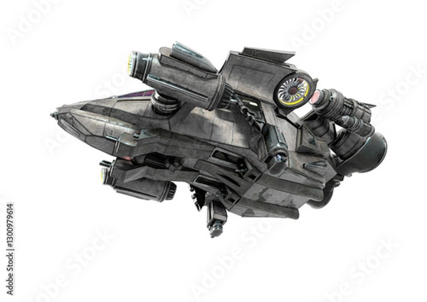 Obraz alien spacecraft in white background