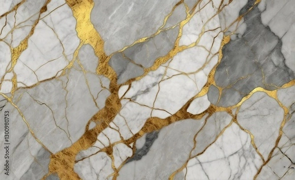 Obraz Marble texture with gold lines