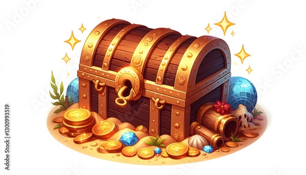 Obraz 보물상자 일러스트