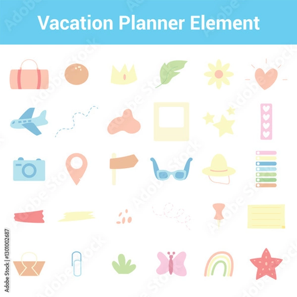 Fototapeta Vacation Planner Element. Easy To Edit. EPS 10