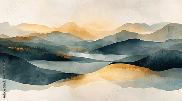 Obraz Misty Mountain Landscape Sunrise