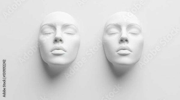 Fototapeta Contouring chaos beauty and skin make-up techniques studio photography minimalist artistic concepts