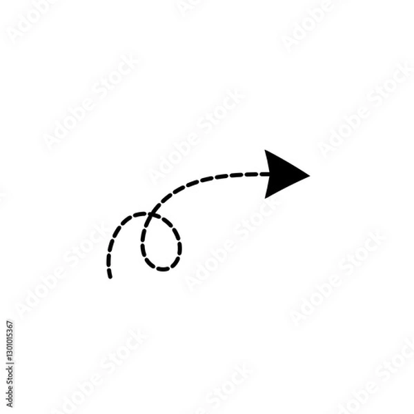 Obraz Black dashed line directional arrow