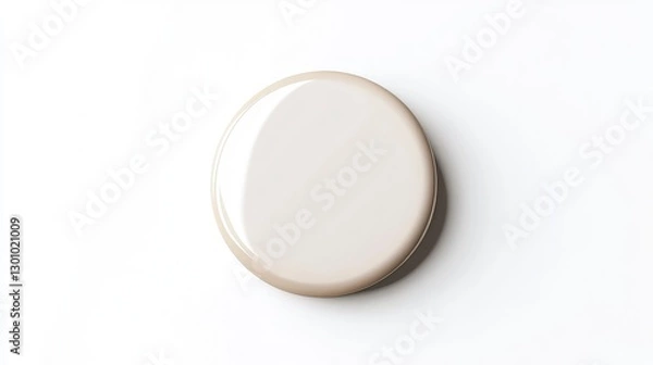 Fototapeta Round pinback button mockup, white background,  graphic elements such as lines or shapes inside it