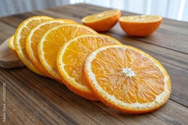 Obraz orange on a wooden table