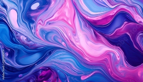 Fototapeta 형형색색의 물감이 자연스럽게 섞이며 마블링 효과를 형성하는 패턴