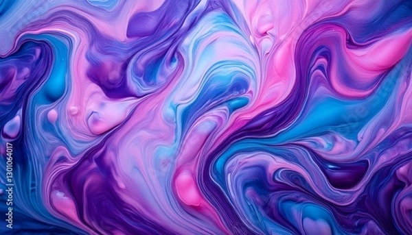 Fototapeta 형형색색의 물감이 자연스럽게 섞이며 마블링 효과를 형성하는 패턴