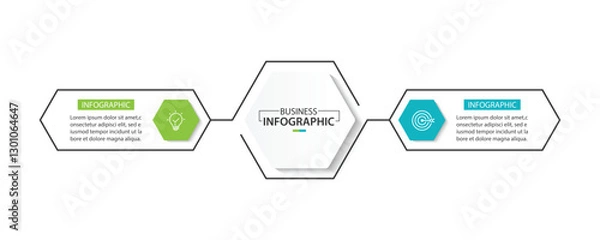 Obraz 2 step process infographic template vector element