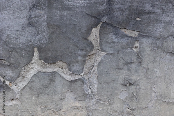 Fototapeta Background of destroyed concrete path, gray concrete, concrete texture, close-up. Natural photo. Old concrete slab
