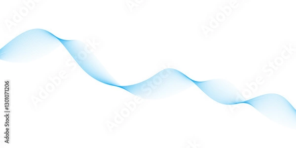 Fototapeta Abstract vector background with blue wavy lines. Blue wave background. Blue lines vector illustration. Curved wave. Abstract wave element.