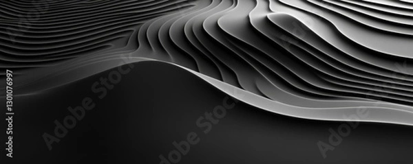 Fototapeta abstract black and gray waves.