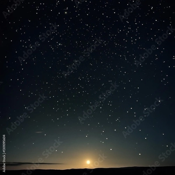 Fototapeta A high resolution night sky filled with stars and the moon casting soft golden light ar 16:9 v 6.1 q 2