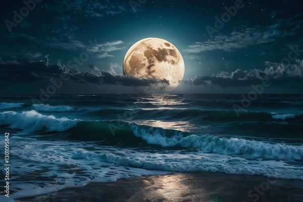 Fototapeta Celestial Moonlit Ocean