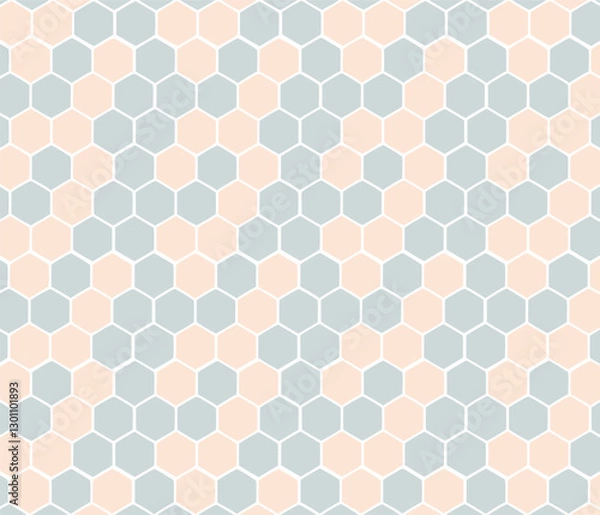 Fototapeta Seamless Light Gray and Peach Hexagon Pattern