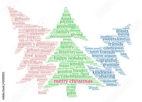 Obraz Merry Christmas Word Cloud