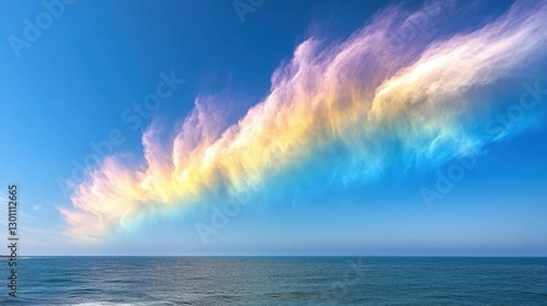 Obraz Iridescent clouds over calm ocean
