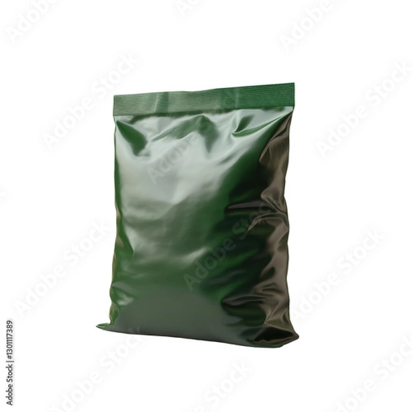 Obraz High-quality green plastic bag contains organic fertilizer, ideal for enhancing soil health and promoting plant growth in gardens