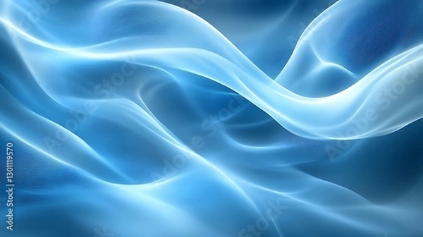 Fototapeta Blue Waves Flowing Abstract Light Forms