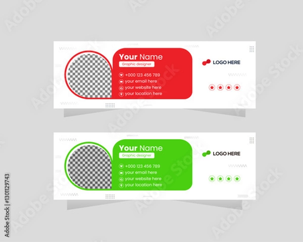 Fototapeta Modern minimalist email signature design template, Corporate email signature design template