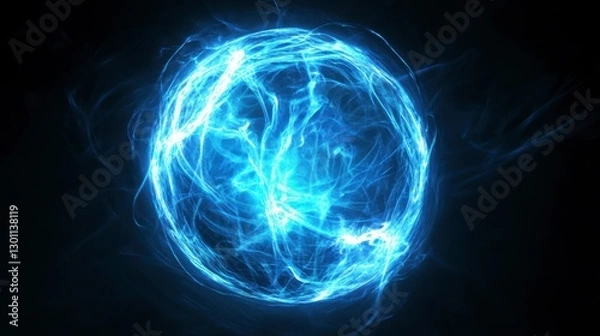 Fototapeta Abstract glowing sphere energy orb