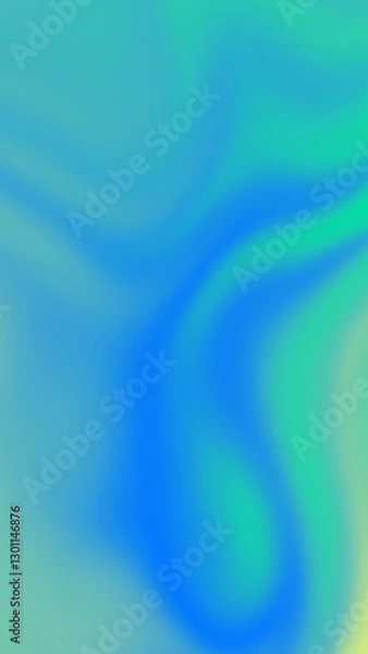 Fototapeta Vertical Blue, green and yellow gradient curves perfect for backgrounds, branding, and design projects in need of smooth, flowing elements with a feminine touch.