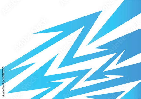 Fototapeta "Radical Lines: Blue and White Contrast,spikes and zigzag pattern