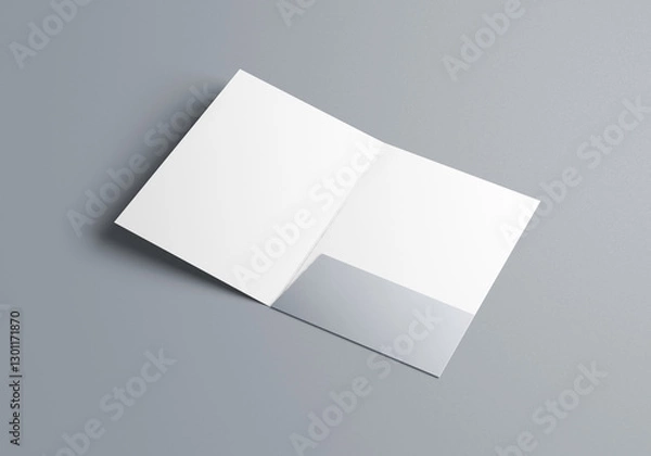 Obraz Blank Folded Card Mockup on Gray Background
