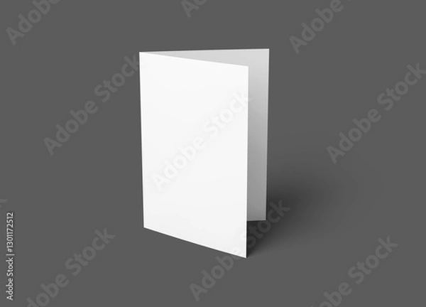 Obraz Blank Folded Card Mockup on Gray Background