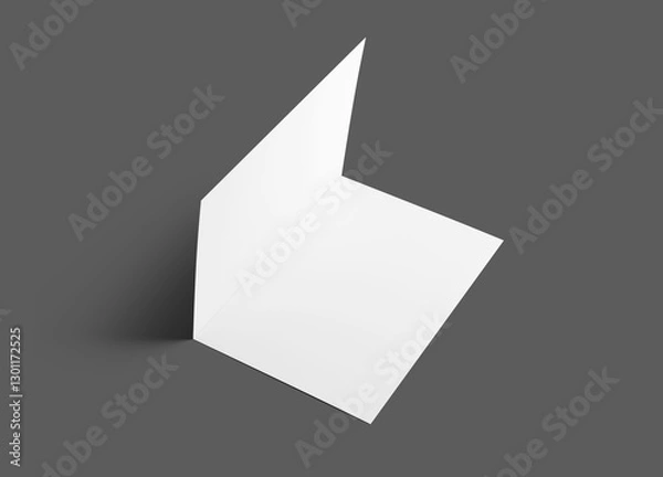 Fototapeta Blank Folded Card Mockup on Gray Background
