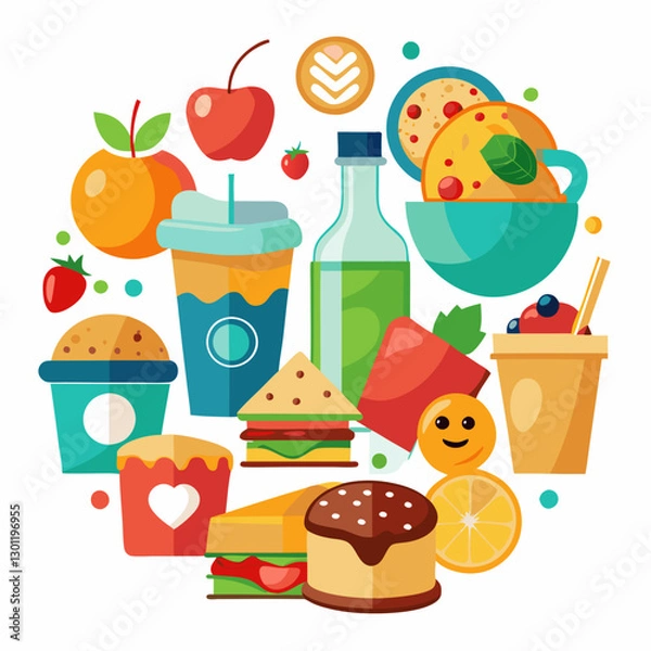 Obraz fast food icons