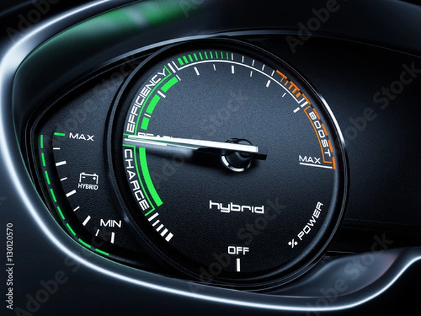 Fototapeta Hybrid car tachometer panel
