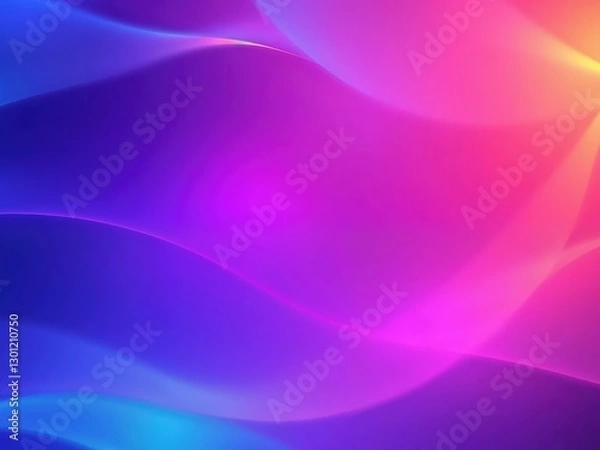 Fototapeta Abstract neon gradient background with soft light waves. Vibrant digital art. 