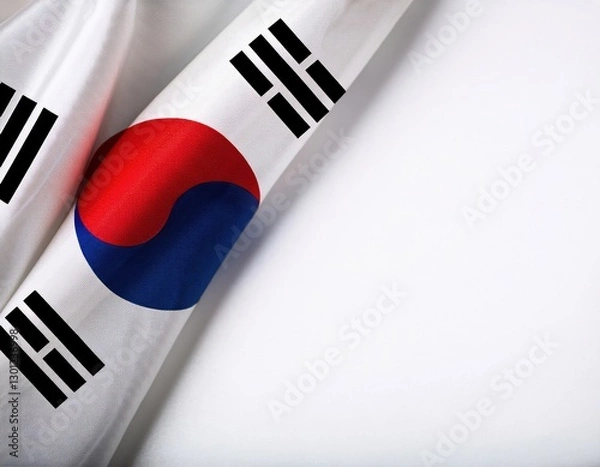 Obraz South Korean flag displayed with symbolic colors and patterns on a clean background