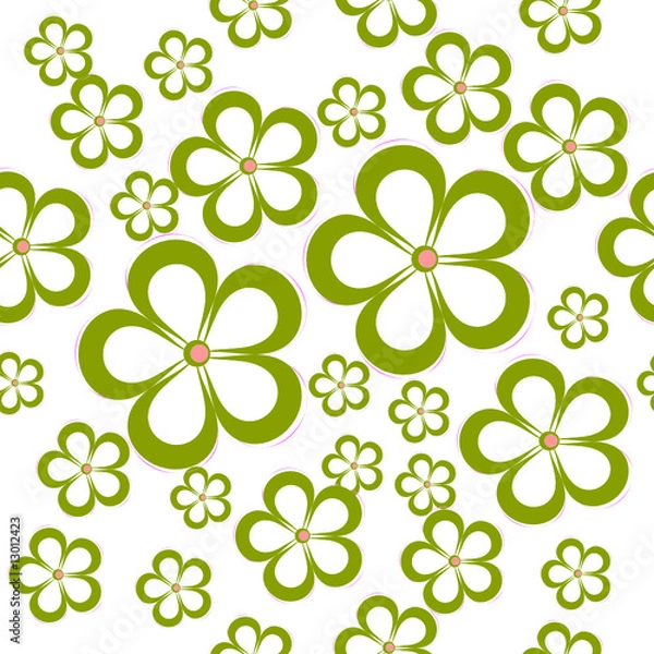 Fototapeta Daisy Floral Seamless Pattern