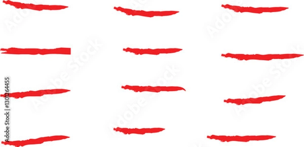 Fototapeta abstract red brush underline vector design.