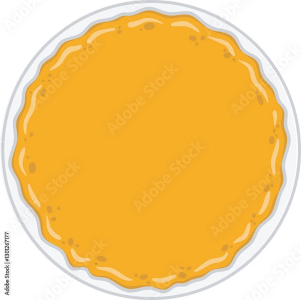 Fototapeta Pancake on a plate, top view. Vector element in flat style on transparent background.