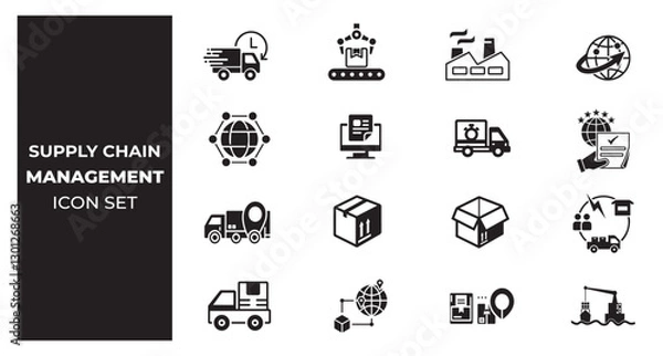 Obraz Supply chain management and logistic icon set 