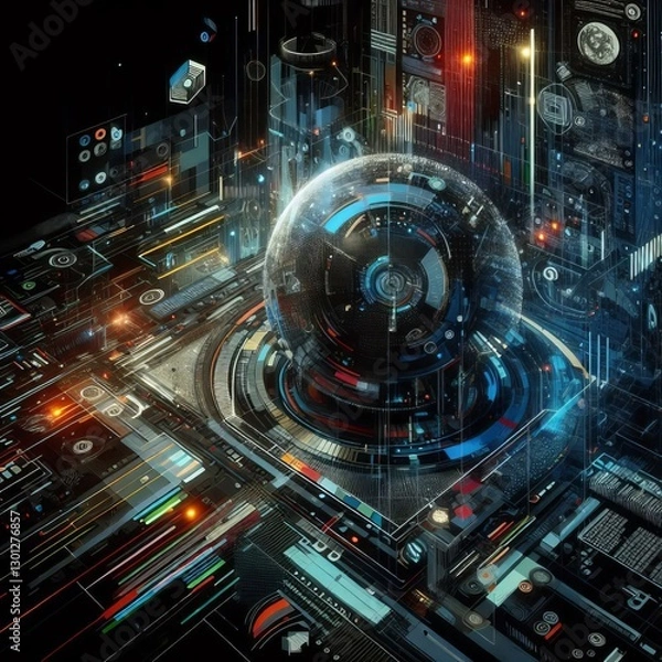 Obraz  Cyberpunk Metaverse Interfaces