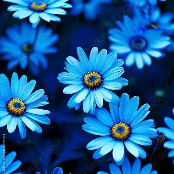 Fototapeta blue daisies 