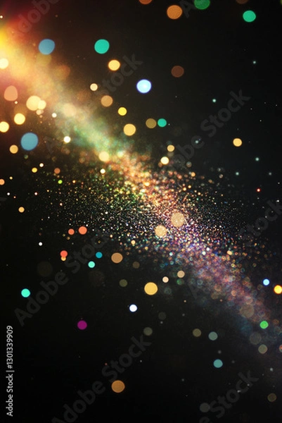 Fototapeta Nakładka do zdjęć, efekt złoty bokeh, tło tekstura generative ai 