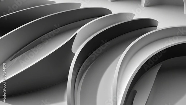 Fototapeta Abstract 3D Geometric Structure in Monochrome