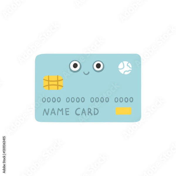 Fototapeta Kawaii payment card for money Kawaii payment card for money vector illustration