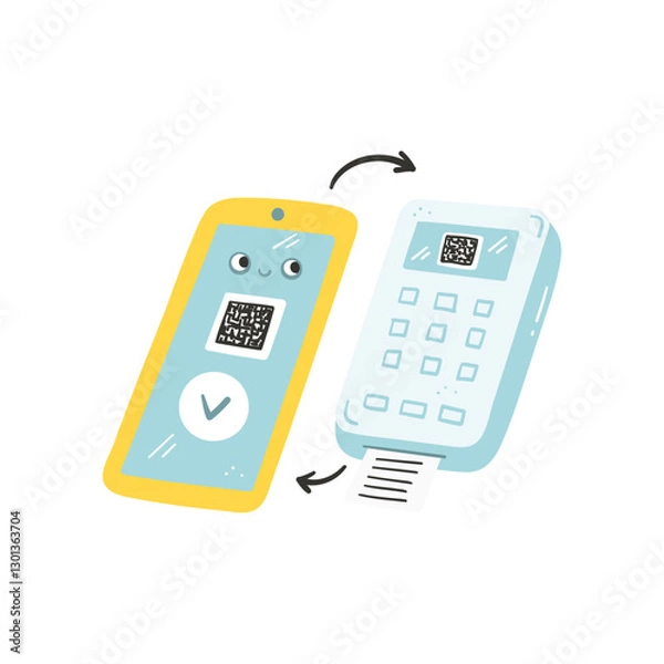 Fototapeta Kawaii money transfer terminal