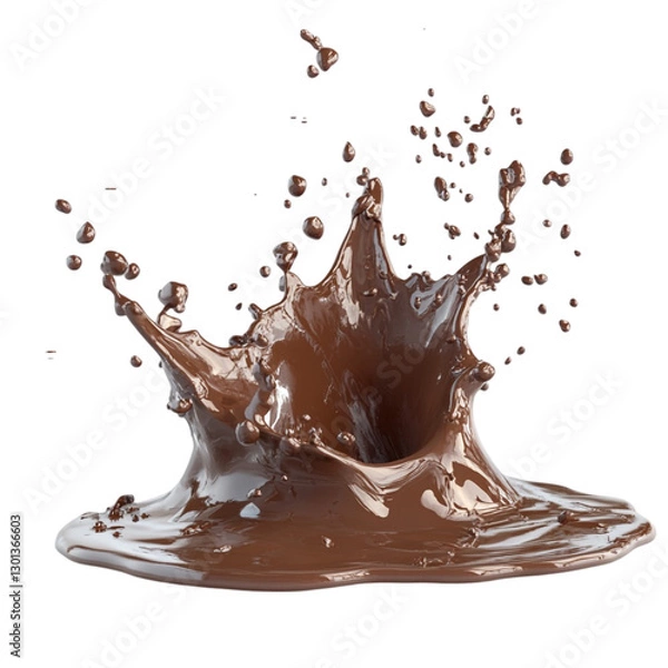 Fototapeta Melted chocolate splash vibrant colors rich texture delightful treat