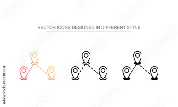 Fototapeta Route icon design with white background stock illustration